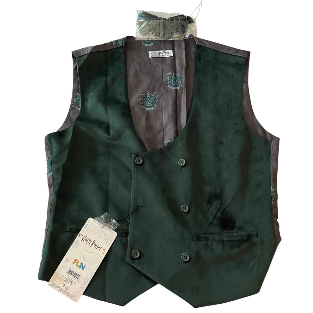 Men’s Harry Potter Deluxe Vest and Bow tie Slytherin Size SMALL